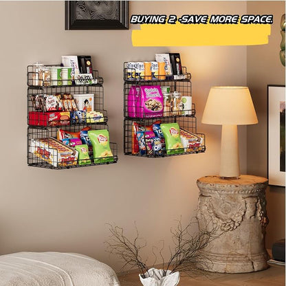 X-cosrack Stackable Wire Basket 3 Tier Countertop& Wall Mounted Metal Storage - Image 7