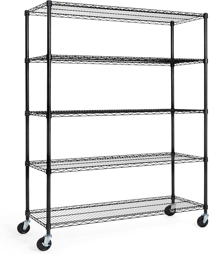 CAPHAUS NSF Commercial Grade Wire Shelving w/Wheels, Leveling Feet & Liners by CAPHAUS