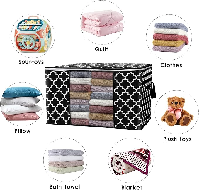 WISELIFE Storage Bags 100L 3-Pack Large Blanket Clothes Organization and - Image 8