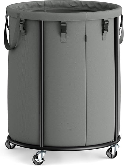 SONGMICS Laundry Basket with Wheels, Rolling Laundry Hamper with Steel Frame by Unknown