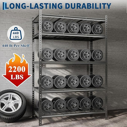 Garage Shelving 2200 LBS Storage Shelves Adjustable Metal Shelving Unit Heavy - Image 3