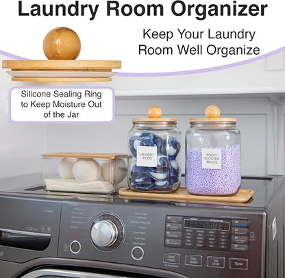 Glass Laundry Jars with Airtight Lids - Image 2