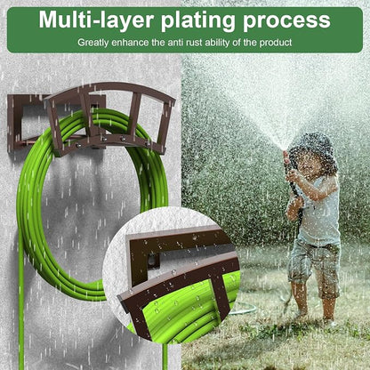 2 Pack Garden Hose Holder Wall Mounted, Outdoor Heavy Duty Metal Water Hose - Image 6