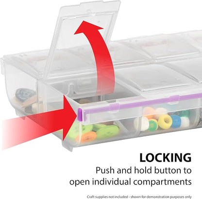 Craft Mates Craft & Sewing Supplies Organizer, 14 Locking Compartments - Image 2