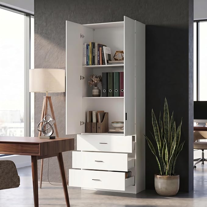 94.5" Extra Tall Wood Storage Cabinet, Office Cabinet - Image 3