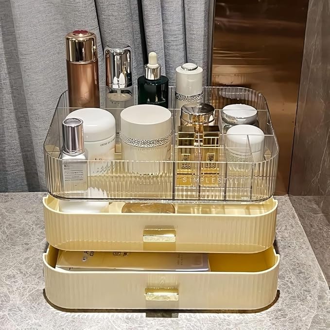 Makeup Organizer with Stackable Drawers, Bathroom Countertop Vanity Organizers by DecorcodeDecoryourhome