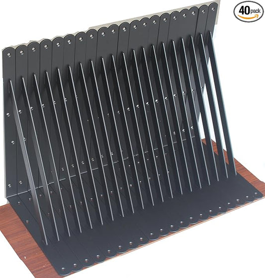 40 Pack L14 x H 10" Black Heavy Duty Shelf Brackets by MHMYDZ