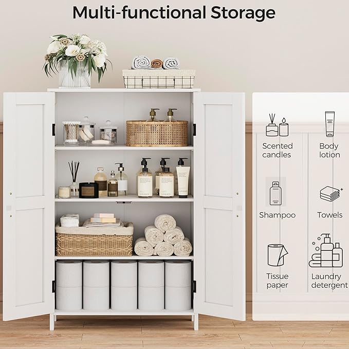 Homleke 43.3" H Farmhouse Bathroom Storage Cabinet - Image 4
