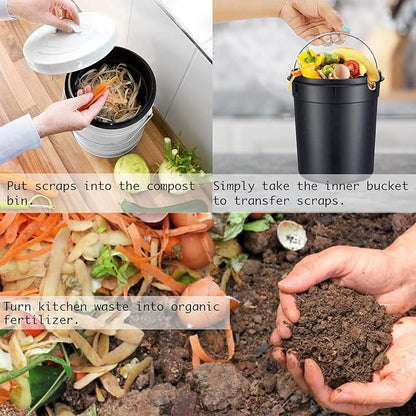 Compost Bin for Kitchen Counter, LALASTAR Small Metal Compost Bin Indoor - Image 5