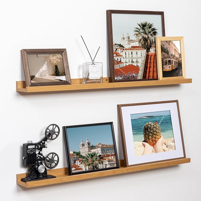 Fun Memories Picture Ledge Shelf, 36 Inch Floating Shelves Set of 2, Nursery by FunMemories