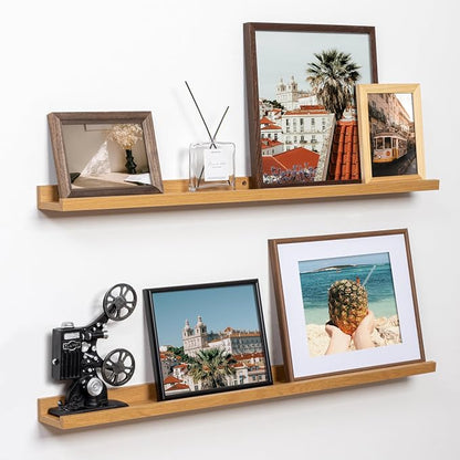Fun Memories Picture Ledge Shelf, 36 Inch Floating Shelves Set of 2, Nursery by FunMemories
