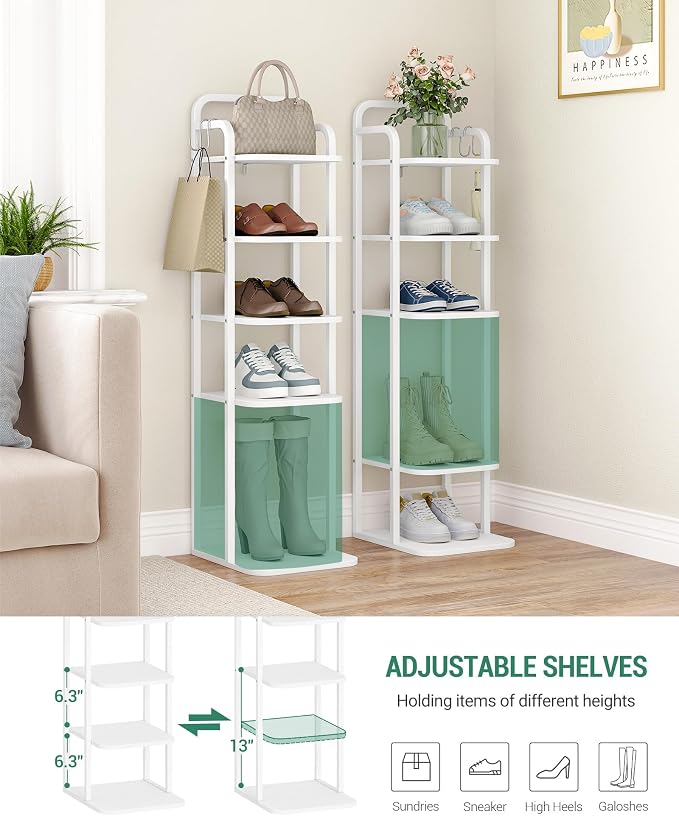 Hzuaneri 6 Tiers Vertical Shoe Rack, Narrow Shoe Tower, Tall Shoes Shelf - Image 4