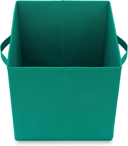 Casafield Set of 6 Collapsible Fabric Cube Storage Bins, Teal - Image 4