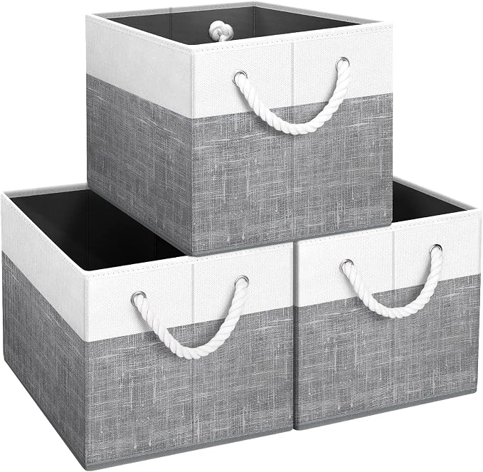 Fab totes Storage Bins 3-Pack, Foldable Storage Baskets by Fabtotes