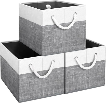 Fab totes Storage Bins 3-Pack, Foldable Storage Baskets by Fabtotes