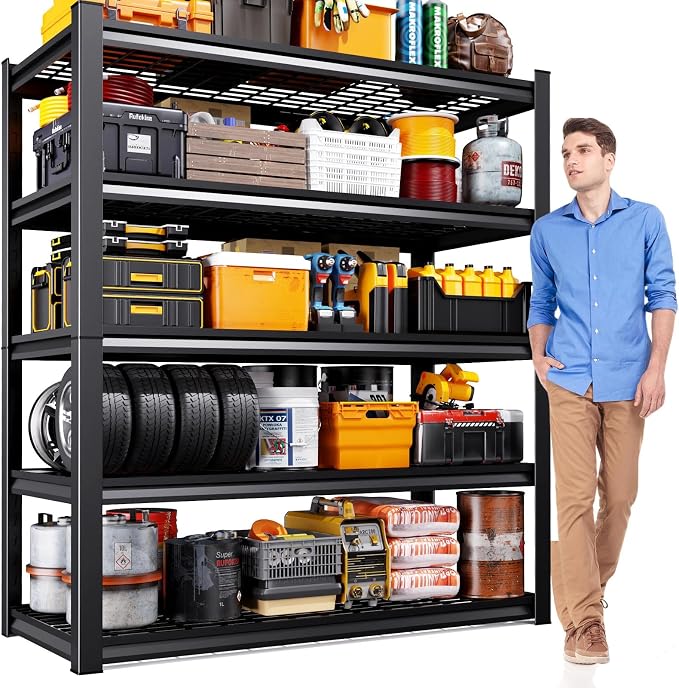 45.6" W Garage Shelving Heavy Duty Storage Shelves, 5-Tier Adjustable Metal by AOAORGG