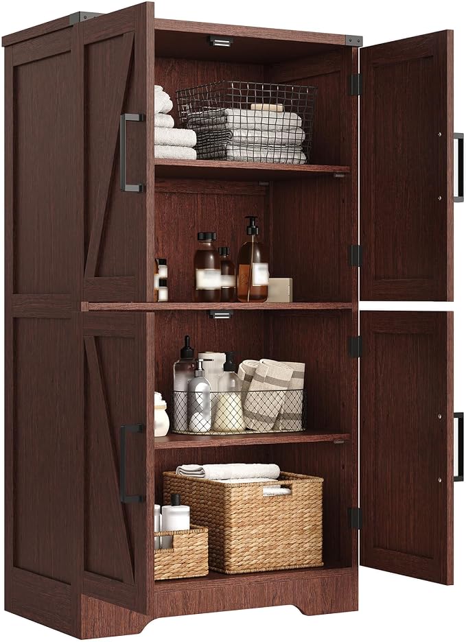 Treocho Farmhouse Bathroom Floor Cabinet - Image 9