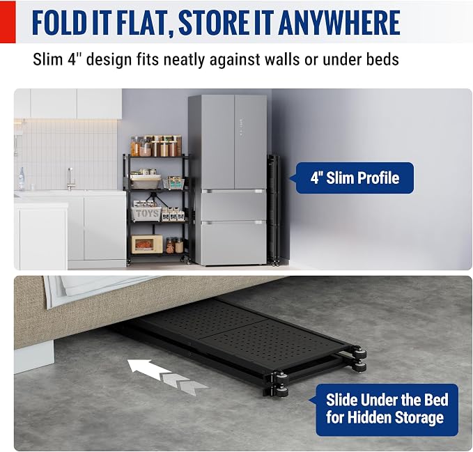 WORKPRO 4-Tier Folding Shelf, No-Assembly Metal Storage Rack - Image 8