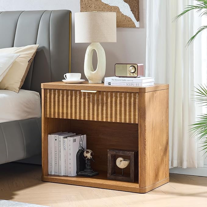 LEYAOYAO 31" Wide Fluted Nightstand Set of 2 - Image 5