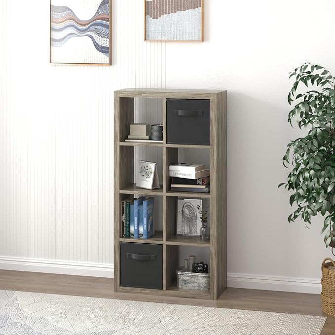Bookshelf Cube Storage Organizer, 8-Cube Shelf Bookcase - Image 2
