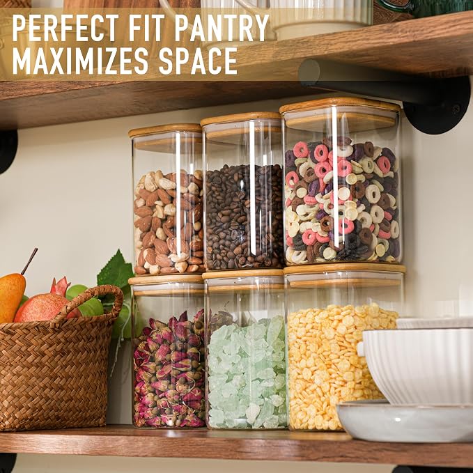 37oz Airtight Glass Square Storage Canisters - Image 5