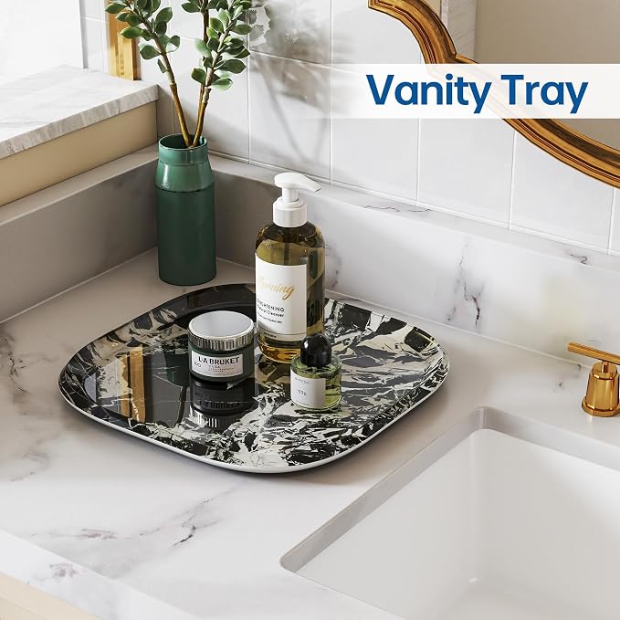 Vanity Decorative Tray, Bathroom Tray Countertop Organizer - Image 2