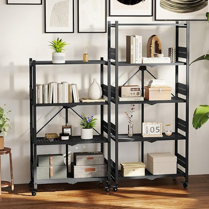 WORKPRO 5-Tier Folding Shelf, No-Assembly Metal Storage Rack - Image 2