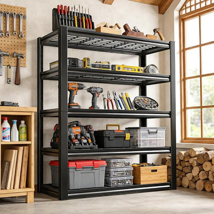72H Storage Shelves Heavy Duty, 2800 LBS Garage Storage Shelves, 5-Tier - Image 2