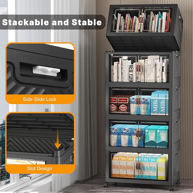 UAMFURI Stackable Storage Bins, 275QT Collapsible Drawers - Image 3