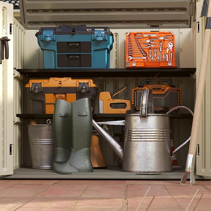 EHHLY Horizontal Resin Storage Shed, 47 Cuft Garden Tool Sheds & Outdoor Storage - Image 6