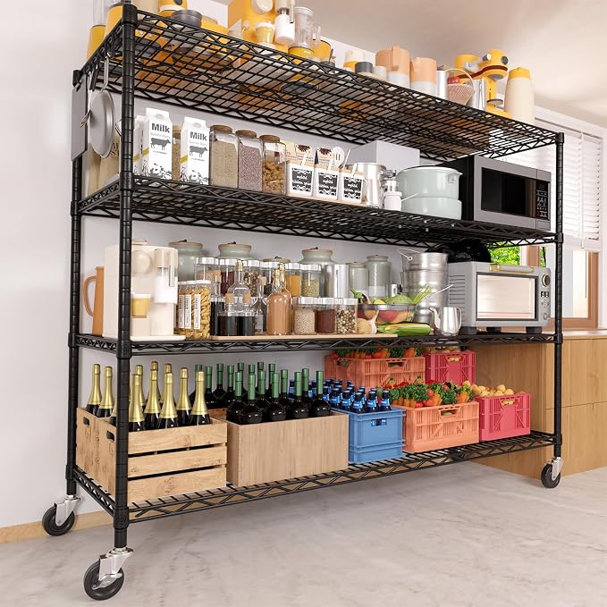 PrimeZone 5 Packs 55.5" W x 24" D x 80" H Heavy Duty Wire Storage Shelves - Image 8