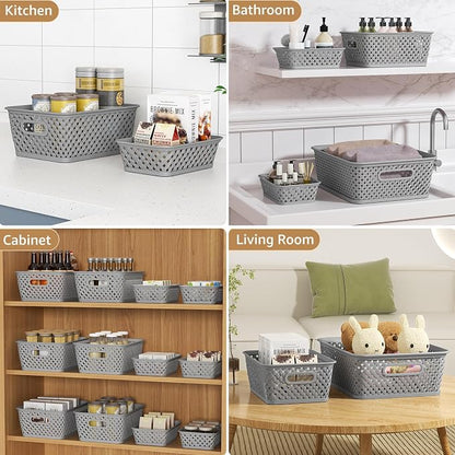 MaxGear 3 Pack Plastic Storage Baskets, Suitable - Image 5