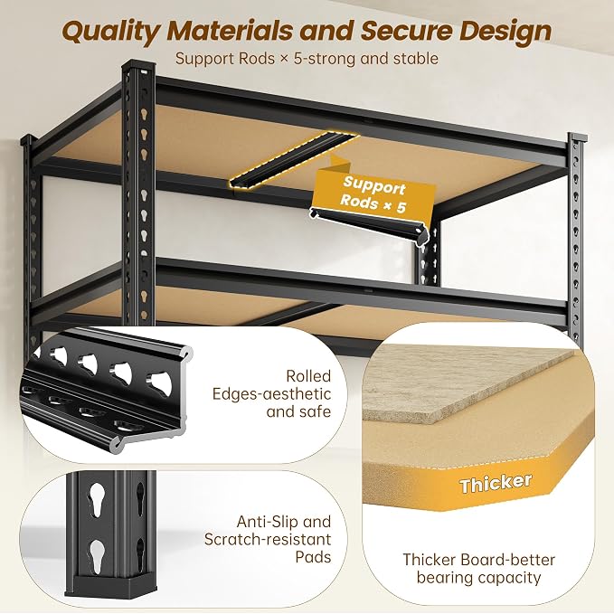 DurayLoly Shelving Unit, 15.75" D×31.55" W×63.05" H Shelves - Image 5