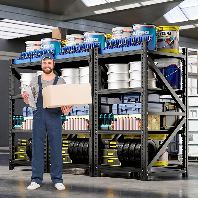 Heavy Duty Garage Storage Shelves, 4-Tier Large Industrial Shelving - Image 9