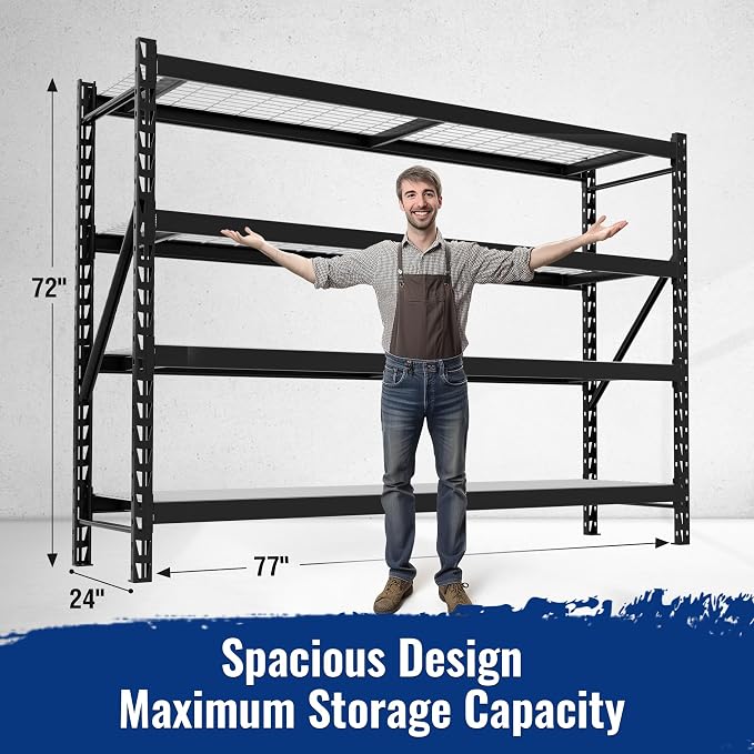 WORKPRO 8000LBS Storage Shelves, Heavy-Duty Metal Shelving Unit, Adjustable - Image 3