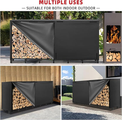 8FT Firewood Rack Outdoor with Cover, Heavy Duty Adjustable Firewood log - Image 4
