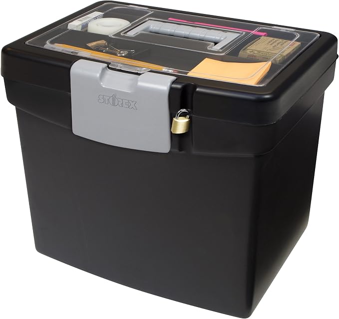Storex 61504B02C Portable File Box by Storex