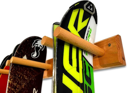 StoreYourBoard Timber Ski Wall Rack, 4 Pairs of Skis Storage, Wood Home and - Image 4