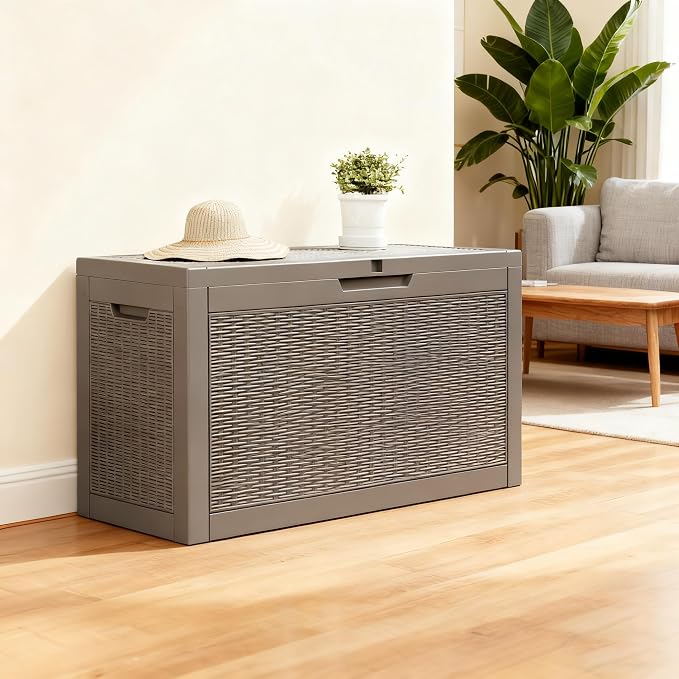 60 Gallon Outdoor Storage Deck Box Waterproof, Large Resin Storage Container - Image 2