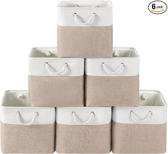 13x13 Inch Foldable Fabric Cube Storage Bins by VQRTEXAStorageBasket