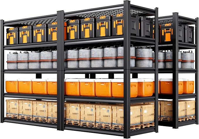 4 Pack Garage Shelving Heavy Duty 5-Tier Storage Shelves, Adjustable Metal by AOAORGG
