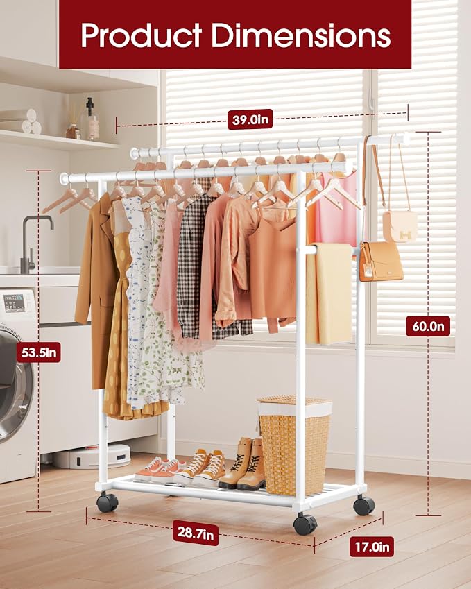 Sakugi Double Rods Clothes Rack - Image 2