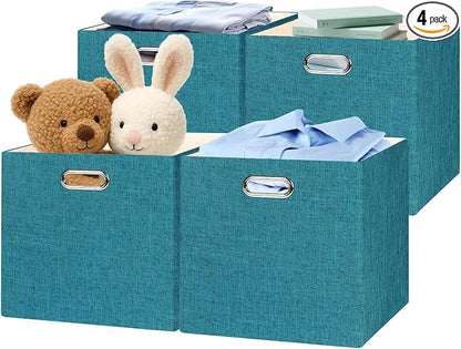 Posprica Collapsible Storage Bins, 13×13 Foldable Storage Cube Boxes Fabric by Posprica