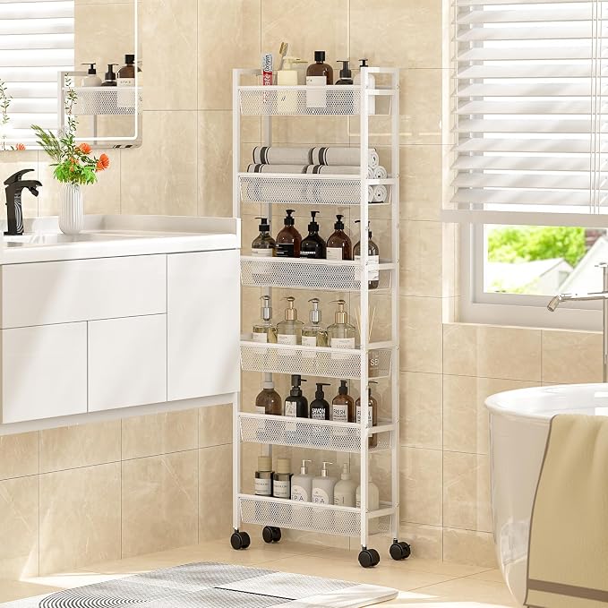 6 Tier Slim Storage Cart, Narrow Cart - Image 4