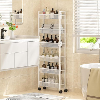 6 Tier Slim Storage Cart, Narrow Cart - Image 4