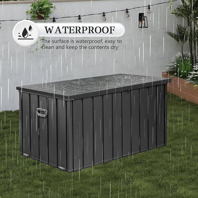 Domi 200 Gallon Deck Box, Metal Outdoor Storage Box - Image 4