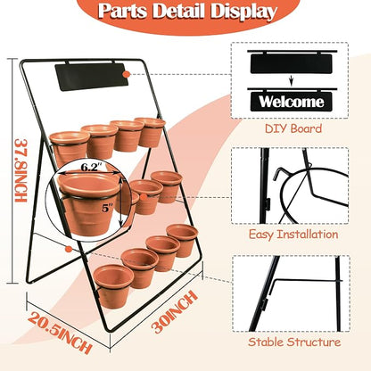 Sunnyglade 3-Tier Metal Plant Stand Rack Multiple Flower Pot Holder Shelf - Image 2