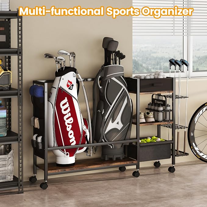 Golf Bag Storage Organizer for Garage, Golf Organizer - Image 5