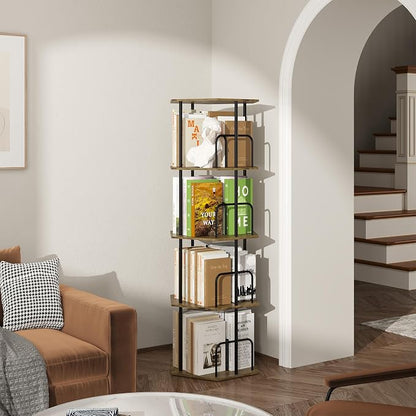 SUNMORY 4 Tier Rotating Bookshelf Tower, Revolving 360 ° Spinning Bookcase | - Image 8