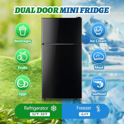 2.4 Cu.ft Mini Fridge with Top Freezer Apartment Size Dual Door Compact - Image 2